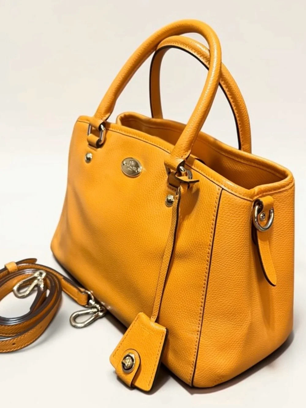 Coach Crossgrain Leather Satchel Caryall top handdle Crossbody Bag